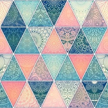 Ethnic floral seamless pattern Stock Illustration