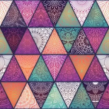 Ethnic floral seamless pattern Illustrazione stock