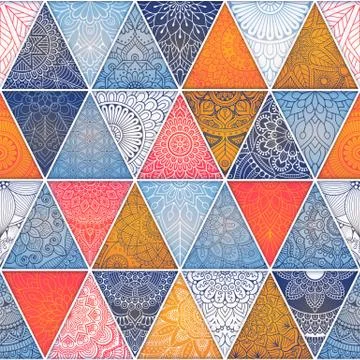 Ethnic floral seamless pattern Stock Illustration