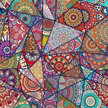 Ethnic floral seamless pattern Illustrazione stock