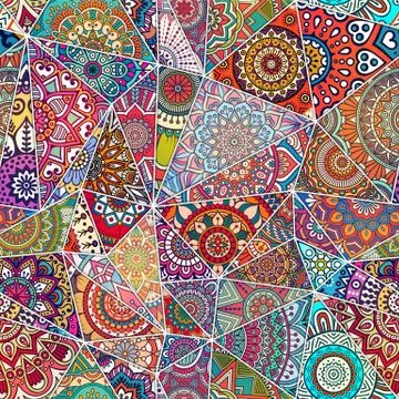 Ethnic floral seamless pattern 스톡 일러스트