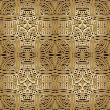 Ethnic floral seamless pattern. Vector ornamental tribal background.  Ornate  스톡 일러스트