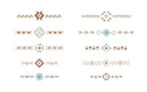 Ethnic geometric design pattern lines. Native American stripes. Boho vector Stock Illustration