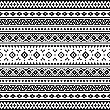 Ethnic geometric Native American pattern. Tribal seamless stripe pattern. Illustrazione stock