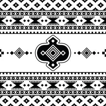 Ethnic geometric Native American pattern design for fabric print and decoration. Stock Illustration