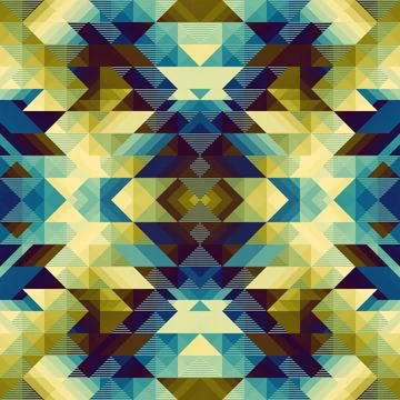 Ethnic geometric pattern, seamless khaki pattern of the Navajo tribe. Native Stock Illustration
