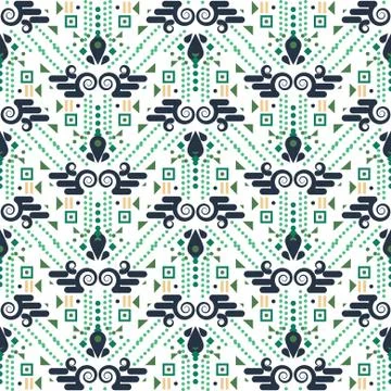 Ethnic geometric seamless vector pattern. Stock Illustration