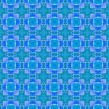 Ethnic hand painted pattern. Blue ravishing boho Stock Illustration