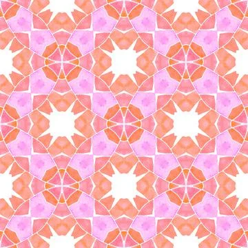 Ethnic hand painted pattern. Orange appealing Stock Illustration