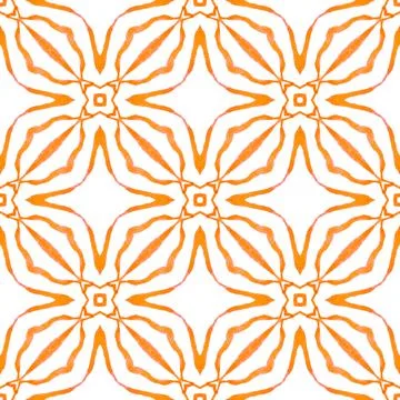 Ethnic hand painted pattern. Orange beautiful Stock Illustration