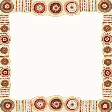 Ethnic hand painted square frame Stock Illustration