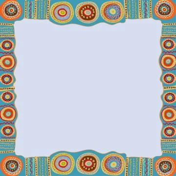 Ethnic hand painted square frame Illustrazione stock