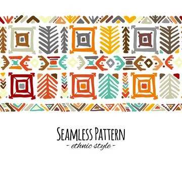 Ethnic handmade ornament, seamless pattern Stock Illustration