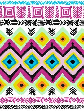 Ethnic handmade ornament, seamless pattern Stock Illustration