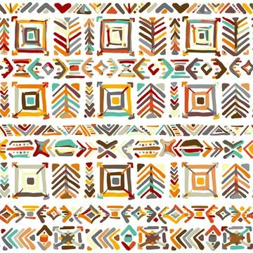 Ethnic handmade ornament, seamless pattern Stock Illustration