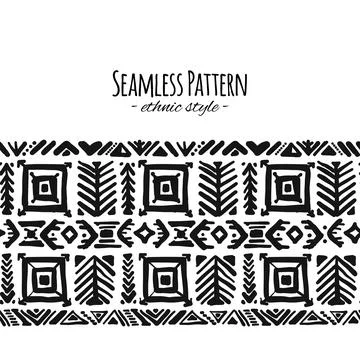 Ethnic handmade ornament, seamless pattern Stock Illustration