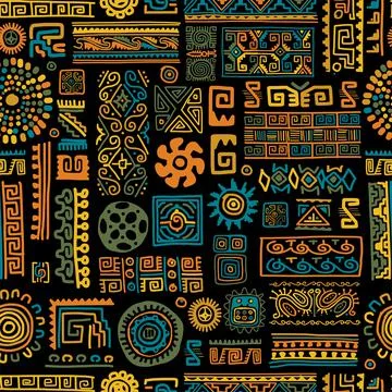 Ethnic handmade ornament, seamless pattern Stock-Illustration