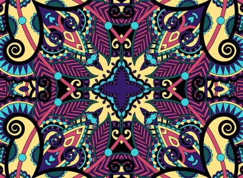 Ethnic horizontal  authentic decorative paisley pattern  for you Illustrazione stock