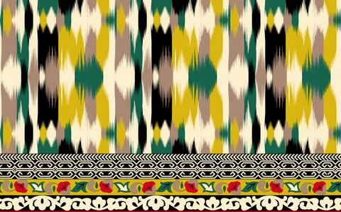 Ethnic ikat beautiful seamless pattern. Mexican striped style. Native tradi.. 库存插图