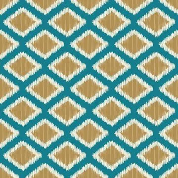 Ethnic ikat diamond pattern.Vector seamless illustration. Stock Illustration