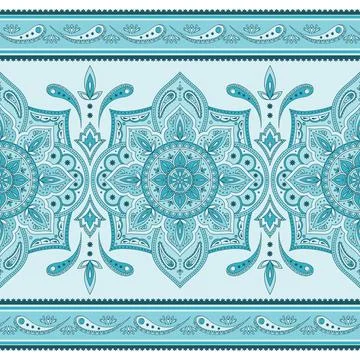 Ethnic Indian pattern border seamless vector Illustrazione stock