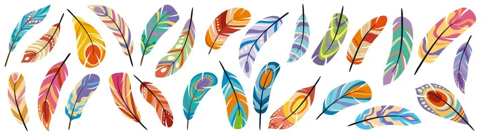 Ethnic indigenous boho or native American feathers Stock Illustration