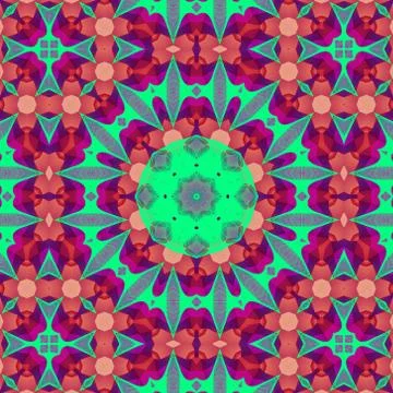 Ethnic kaleidoscopic patterns Stock Illustration
