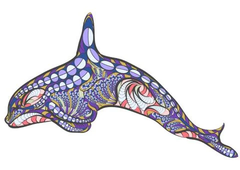 Ethnic killer whale 스톡 일러스트