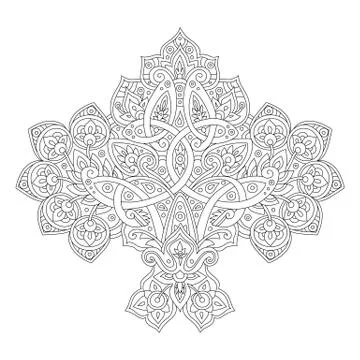 Ethnic line pattern Illustrazione stock