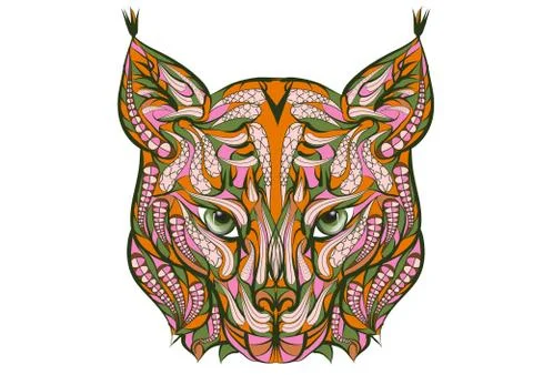 Ethnic lynx Stock Illustration