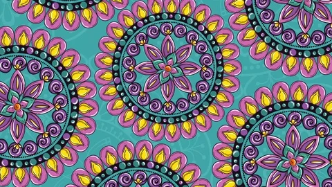 Ethnic mandalas boho style pattern Stock Footage 112233758