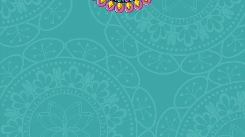 Ethnic mandalas boho style pattern Stock Footage 112240356