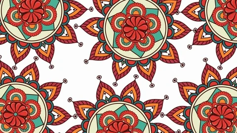 Ethnic mandalas boho style pattern Stock Footage 112834008