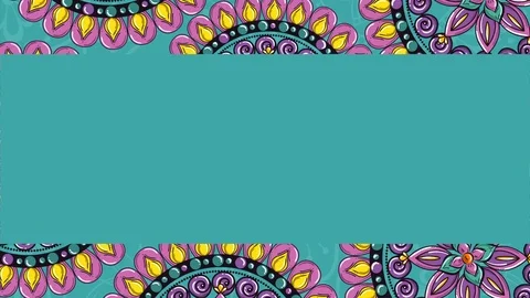 Ethnic mandalas frame boho style pattern Stock Footage 112239276
