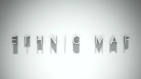 Ethnic Map 3D title animation with shadows on a white background Stock Footage 296739969