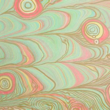 Ethnic Marble Abstract Pattern. Unique Close Wave and Circle Background Stock Illustration