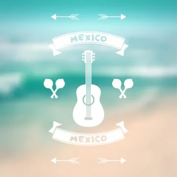 Ethnic mexican background design in native style Stock Illustration