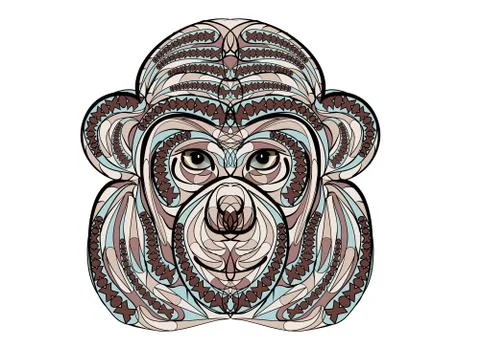 Ethnic monkey Illustrazione stock