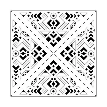 Ethnic monochrome pattern. Vector illustration. For paper, textile design. Stock Illustration