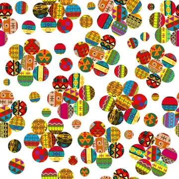 Ethnic motifs patchwork flowers Illustrazione stock