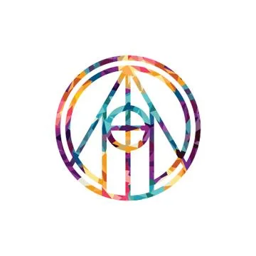 Ethnic mystical pattern with triangle circles Mandala Ethnic circle ornament 스톡 일러스트