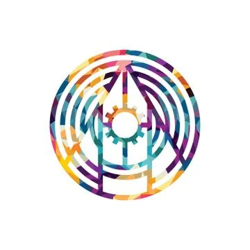 Ethnic mystical pattern with triangle circles Mandala Ethnic circle ornament Stock Illustration