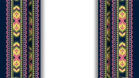 Ethnic Native American Tribal Pattern Border Background Template With Copy .. Stockfoto's