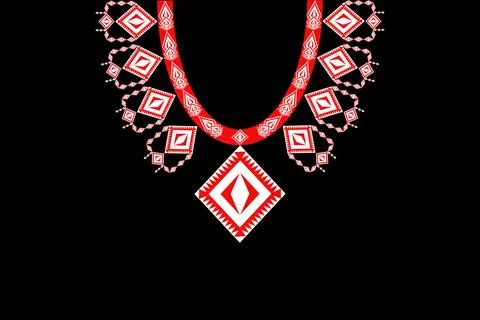 Ethnic neckline pattern,beautiful collar striped Stock Illustration