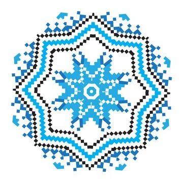 Ethnic ornament mandala pattern in different colors Stock Illustration