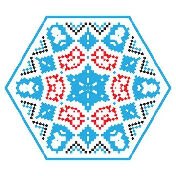 Ethnic ornament mandala pattern in different colors Stock Illustration