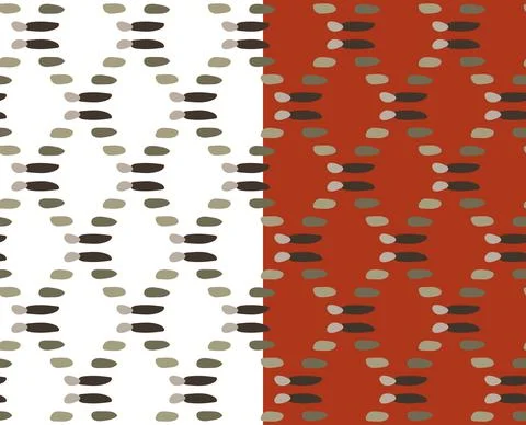 Ethnic ornamental grid, seamless pattern. Hand drawn paint brush lines, spot Stock Illustration
