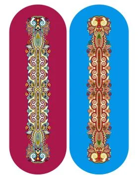 Ethnic ornamental paisley floral pattern for made bracelet, stri Stock Illustration