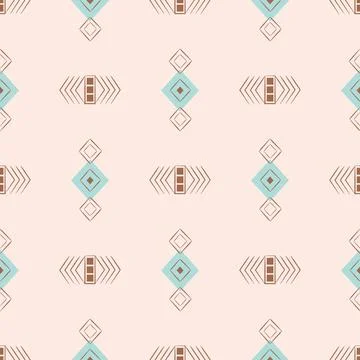 Ethnic ornamental seamless pattern. Simple native American tribal illustration. Stock Illustration