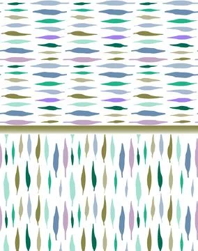 Ethnic ornamental seamless patterns, set of 2. Hand drawn doodle ink organic Stock-Illustration
